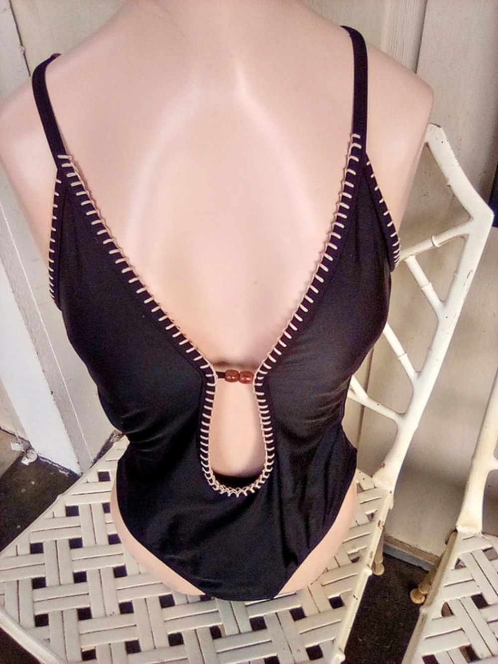Shade Shore Black Cutout One-Piece Swimsuit Size Small